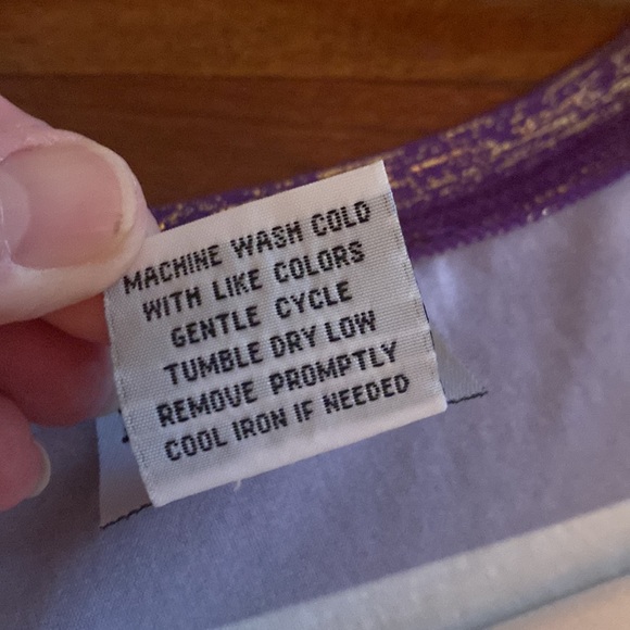 Bon Worth NWT Womens Purple, Cream & Gold Striped Short Sleeve Top - Size LP - Picture 13 of 16